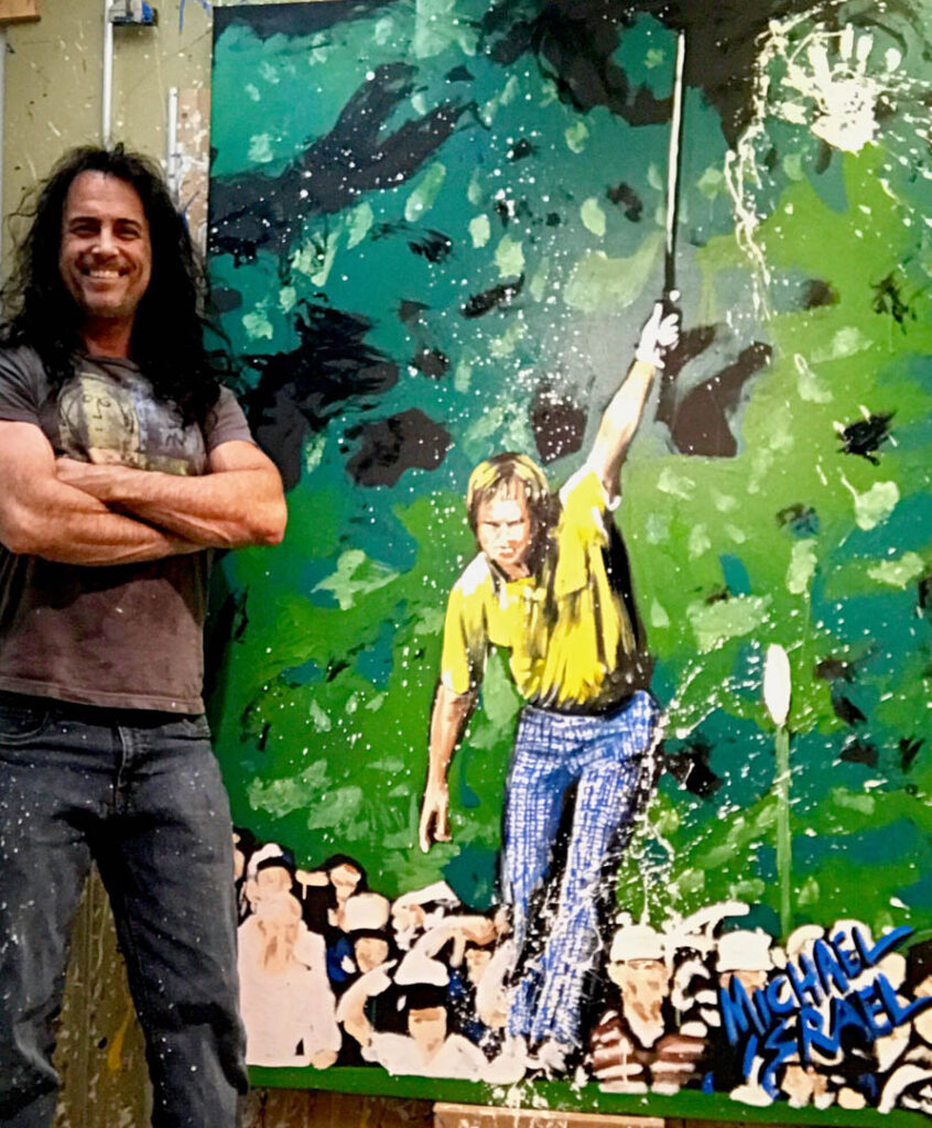 Michael Israel with finished artwork