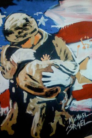 soldier's heart painting by michael israel depicts a soldier rescuing an infant
