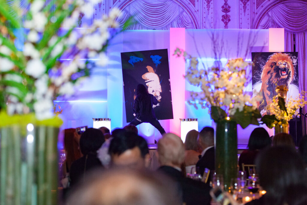 Live gala performance — artwork on stage