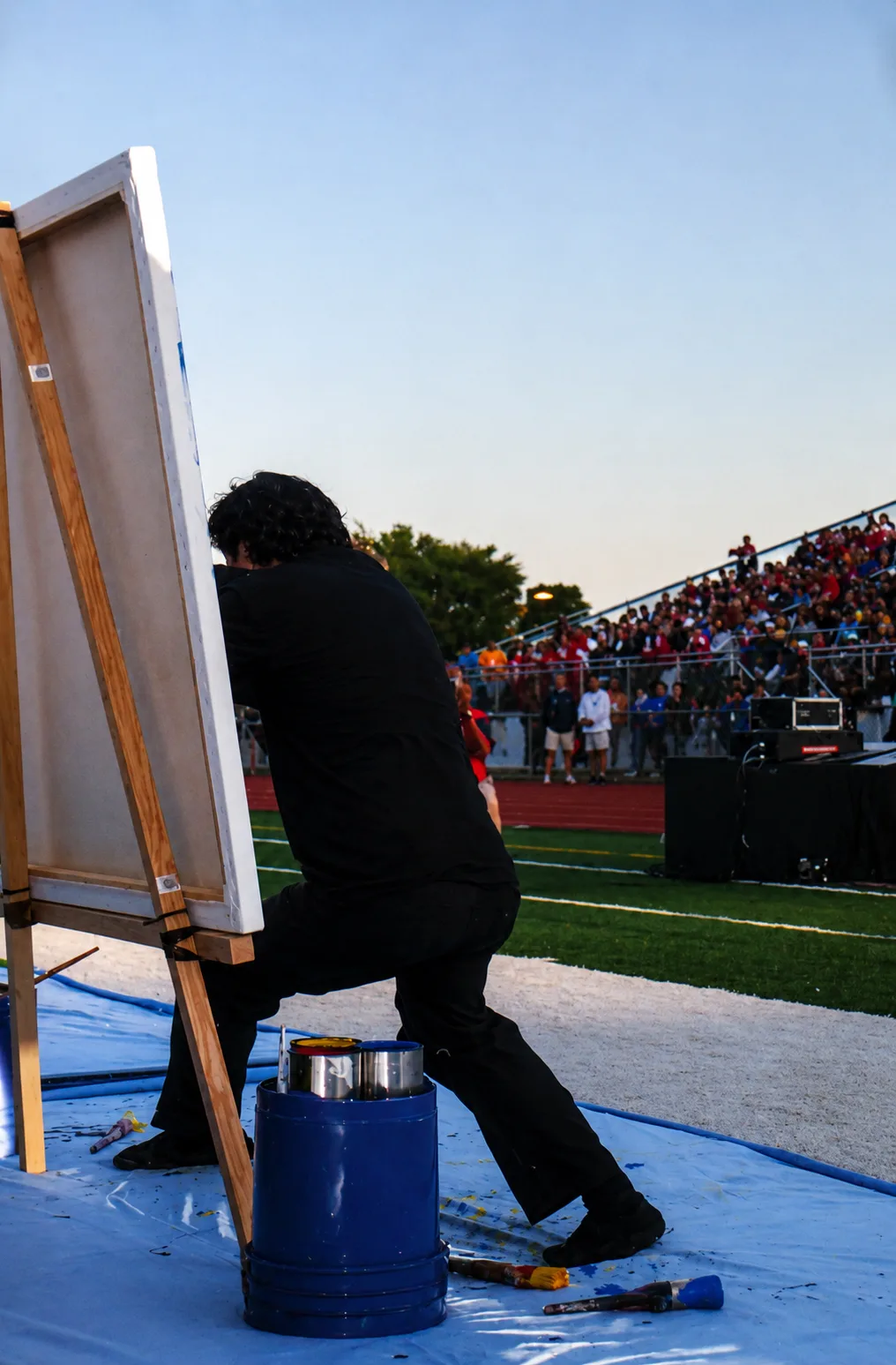 Michale painting eagle at Special Olympic CT Michale painting eagle at Special Olympic CT