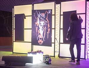 Michael Israel’s horse-themed painting, created live at the Horsepower Gala — Photo: Kolodny Photography