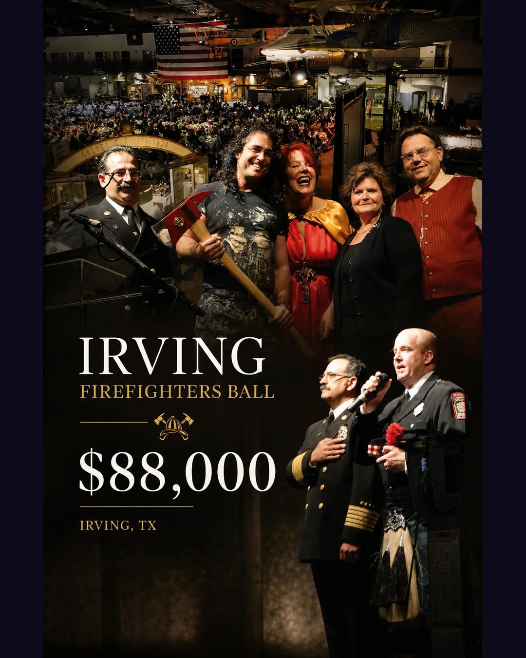 Irving Firefighters Ball — Michael Israel live painting performance for firefighters, $88,000, Irving TX