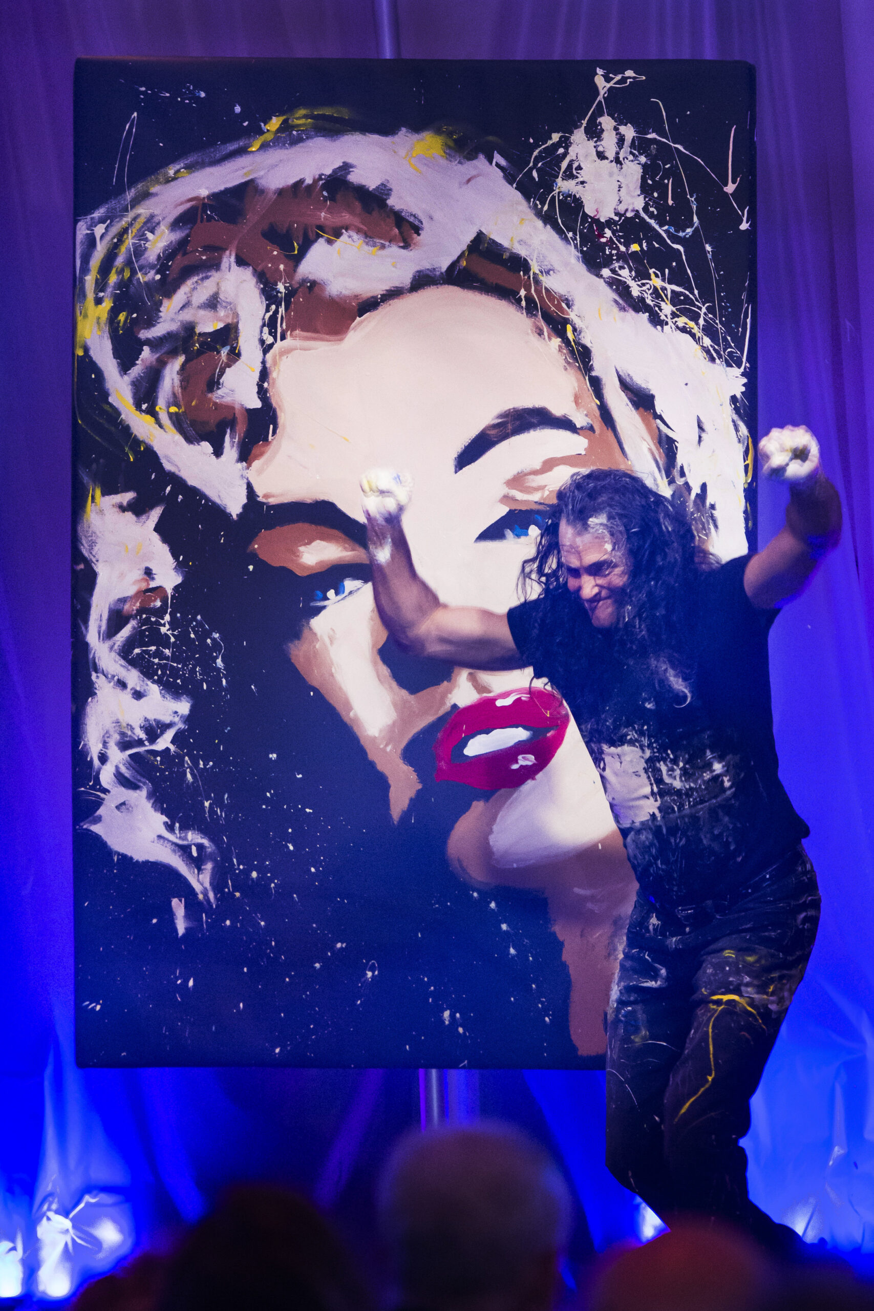 Michael Israel with completed Marilyn Monroe painting