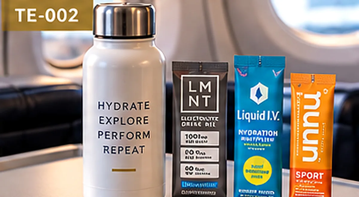 Reusable water bottle with single-serving electrolyte drink packets