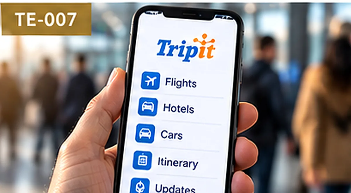 TripIt app concept showing flights, hotels, cars and itinerary