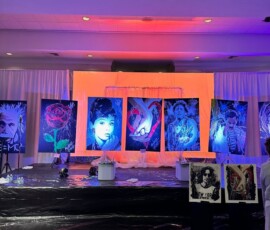 Michael Israel live performance painting for The Pap Corps at Boca Polo Club
