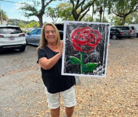Michael Israel live performance painting for The Pap Corps at Boca Polo Club