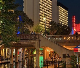 San Antonio River Walk at night